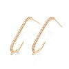 Brass Clear Cubic Zirconia Stud Earring Findings KK-N216-544LG-1