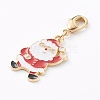 Christmas Themed Alloy Enamel Pendants X-HJEW-JM00457-02-2