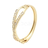 Rack Plating Brass Micro Pave Clear Cubic Zirconia Hinged Bangles for Women BJEW-G730-03G-1