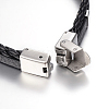 Leather Braided Cord Bracelets X-BJEW-E324-A05-4