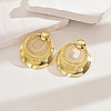 Elegant Classic Brass Flat Round Stud Earrings for Women TV7819-2-1