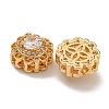 Brass Micro Pave Cubic Zirconia Beads KK-U037-29G-01-2