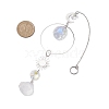 Nuggets Natural Quartz Crystal & Glass Round Pendant Decorations HJEW-JM02123-06-3