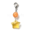 Glass Star Pendant Decorations HJEW-JM01151-3