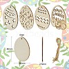 5 Sets 5 Styles DIY Easter Egg Shape Wood Pendant Decorations DIY-CJ0002-18-2