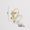 Butterfly Brass Rhinestones Cuff Ring PI6789-1-1