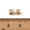 Brass Clear Cubic Zirconia Beads KK-D106-10G-3