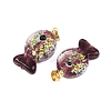 Handmade Dichroic Foil Lampwork Pendants DICH-G001-01G-10-2
