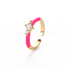 Brass Enamel Cuff Rings RJEW-T016-28A-NF-3