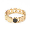 Resin Imitation Shell Flat Round Finger Ring RJEW-I096-05G-B-2