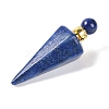 Dyed Natural Lapis Lazuli Faceted Cone Openable Perfume Bottle Big Pendants G-L524-18G-09-2