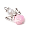3Pcs 3 Colors Glass Pearl Pendants PALLOY-JF03471-4