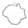 Natural Green Aventurine Chip Beaded Necklace NJEW-JN04615-14-4