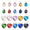  40Pcs 20 Styles Faceted Glass Rhinestone Pendants GLAA-TA0001-44-2