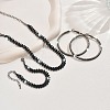 Alloy with Jet Rhinestone Chain Necklace & Hoop Earring & Bracelet FS-WG9D127-03-5