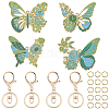 DIY Alloy Enamel Butterfly Pendants Keychain Making Kits DIY-SP0003-10C-1