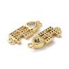 Rack Plating Brass Pave Clear Cubic Zirconia Connector Charms KK-K332-38G-2