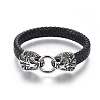 Braided Leather Cord Bracelets BJEW-F399-F-2