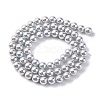 UV Plating Pearlized Glass Pearl Beads Strands GLAA-F128-01A-T12-4
