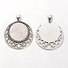 Tibetan Style Alloy Pendant Cabochon Settings PALLOY-J494-30AS-1