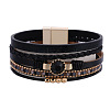 Bohemian Ethnic Style Weave Leather Cord Multi-strand Bracelets for Women WGFDB9D-02-1