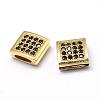 Rack Plating Brass Cubic Zirconia Beads ZIRC-S036-01G-2