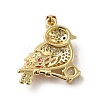 Rack Plating Brass Micro Pave Cubic Zirconia Pendants KK-E072-06G-2