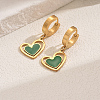 Romantic Stainless Steel Hollow Heart Pendant Hoop Earrings for Sweet Daily Parties XH1770-3-1