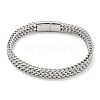 Tarnish Resistant 201 Stainless Steel Wheat Chain Bracelets with Magnetic Clasps for Women and Men BJEW-F473-07P-03-1