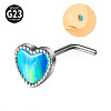 G23 Titanium & Imitation Opal L-Shaped Nose Rings WG62851-02-1