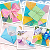 50 Sheets 10 Colors Adhesive Glitter Origami Paper DIY-WH0491-86-5