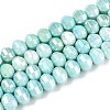 Anti-Tarnish Electroplate Glass Beads Strands GLAA-T025-8mm-19G-1