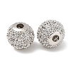 Round Brass Micro Pave Cubic Zirconia Beads ZIRC-N016-01P-8mm-1