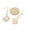 Alloy Crystal Rhinestone Rectangle with Heart Dangle Earrings EJEW-JE05491-03-2