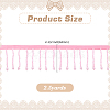 2.5 Yards Plastic Beads & Polyester Lace Ribbon SRIB-HY0001-16-2