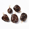 Natural Mahogany Obsidian Pendants G-N332-50-13-1