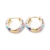 Flower Enamel Hoop Earrings EJEW-G290-02G-B-1