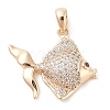 Brass Micro Pave Clear Cubic Zirconia Pendants KK-S388-10G-1