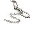 304 Stainless Steel Oval Link Chains Bracelets for Men & Women BJEW-D042-21P-3