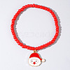 Christmas 304 Stainless Steel Enamel Charm Bracelets LB4238-3-1