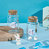 2Pcs 2 Colors Column Transparent Glass Baby Teeth Empty Cork Bottles with Alloy Tooth Tassel Charms and Tooth Picture Stickers AJEW-NB00017-4