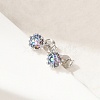 925 Sterling Silver Moissanite Rhinestone Stud Earrings EJEW-U042-05P-03-4