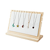 PU Leather Necklace Display Stands with Wooden Base NDIS-WH0011-04-8