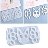 Cat & Paw Shape Self Defense Keychain Silicone Molds X-DIY-P006-30-1