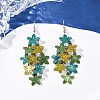 430 Stainless Steel Flower Dangle Earrings EJEW-A137-07P-03-1