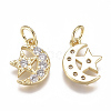 Brass Micro Pave Cubic Zirconia Charms ZIRC-F111-20G-2