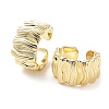 Brass Textured Open Cuff Rings for Women X-RJEW-D016-01G-1