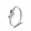 Brass Micro Pave Cubic Zirconia Adjustable Rings for Women PW-WG77B81-05-1