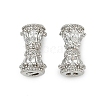 Brass Micro Pave Clear Cubic Zirconia Screw Clasps KK-H202-02B-P-1