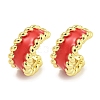Brass with Enamel Cuff Earrings EJEW-C104-079B-02-1